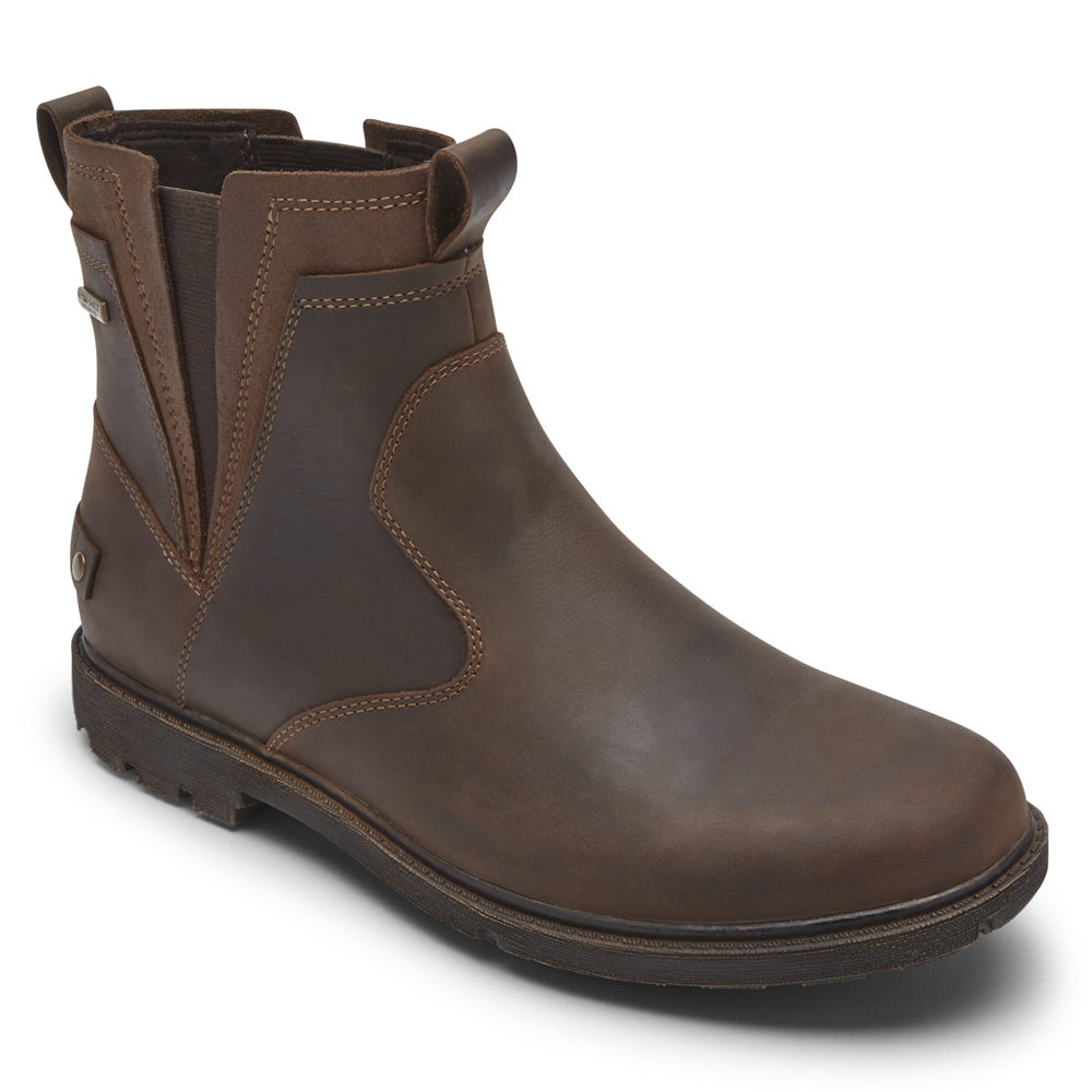 Rockport Singapore Mens Boots - Storm Surge Waterproof Chelsea Brown - SF5071649